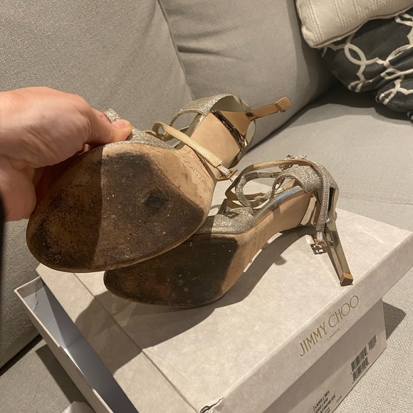 Jimmy Choo Dusty Glitter shoes size 38.5 - Picture 6 of 14